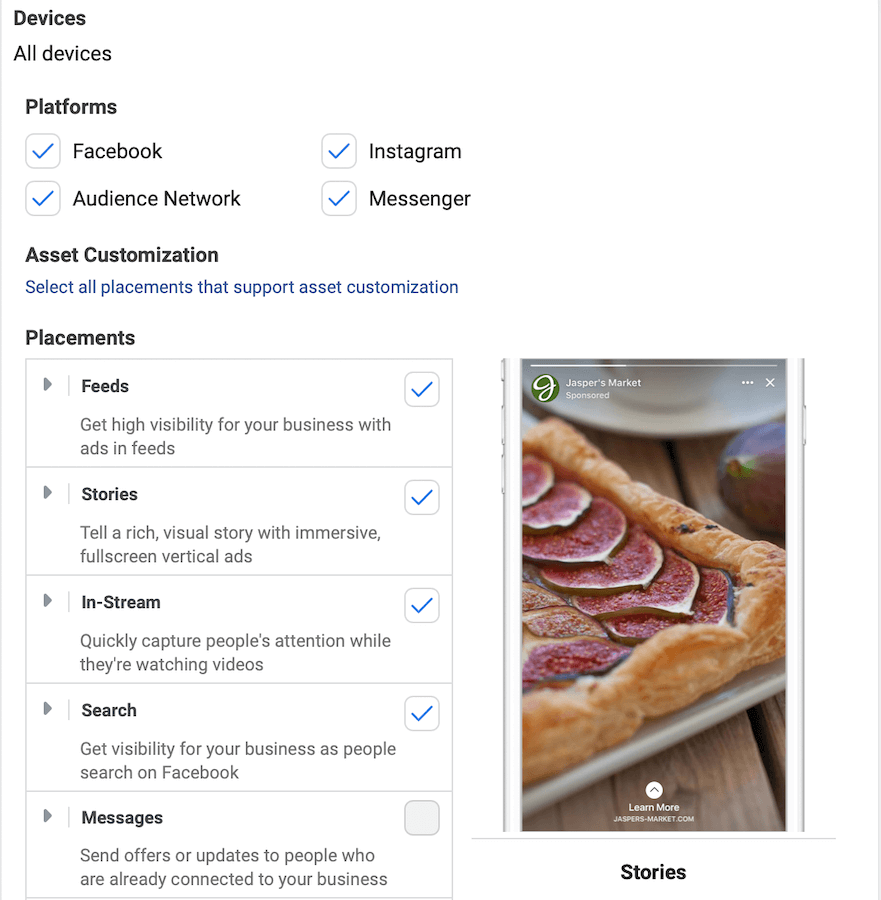 facebook ads placements