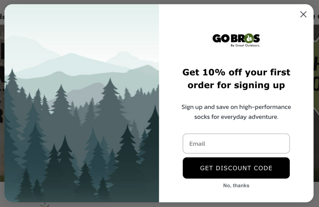 high converting popup example