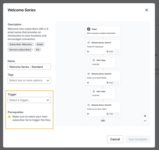 welcome flow optimization trigger